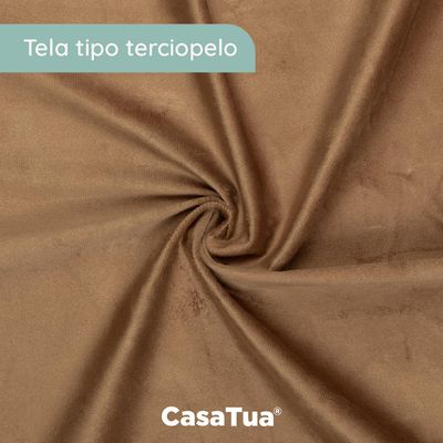 Imagen 2 del producto Cortina 100% Blackout Terciopelo Engomada 135x220 x2 - Caqui