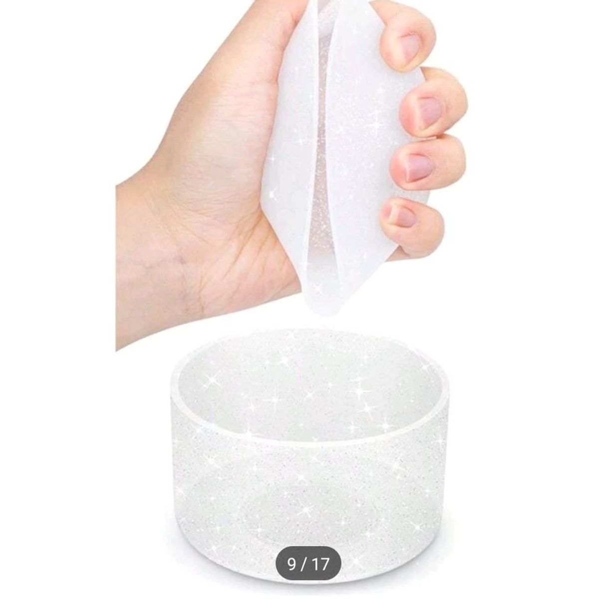 GENERICO - Funda De Silicona Con Brillantina Para Stanley Termo 20-40oz- BLANCO