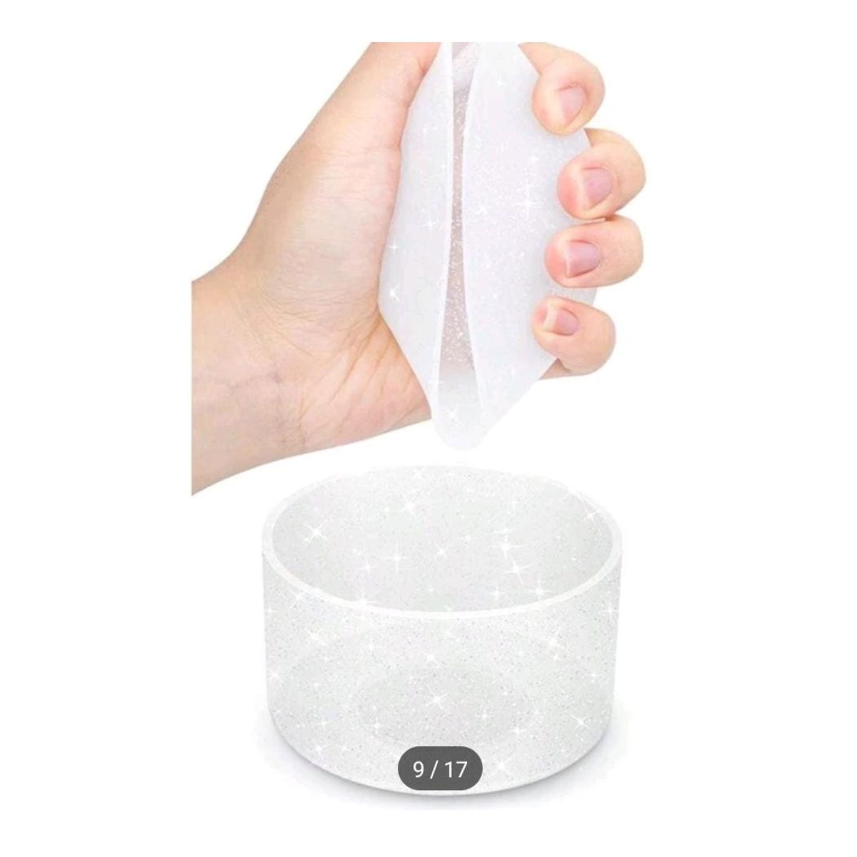 GENERICO - Funda De Silicona Con Brillantina Para Stanley Termo 20-40oz- BLANCO