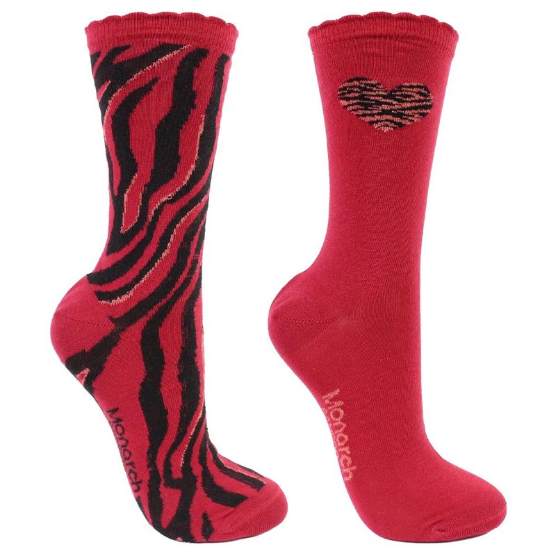 MONARCH - 2 Pares Calcetín Bamboo Corazon Rojo Monarch