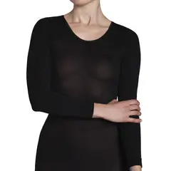 MONARCH - Chemisette Escote Redondo Microfibra Negro