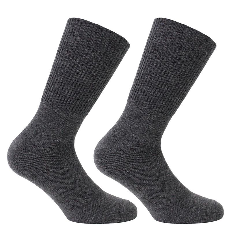 MONARCH - 2 Pares Calcetín Cashmere Puño Suave Gris Monarch