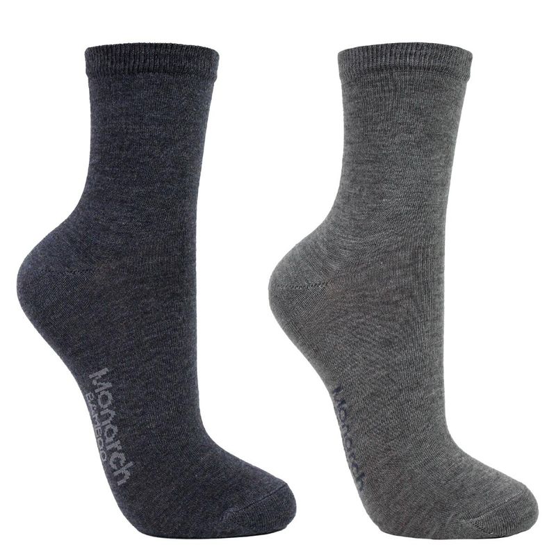 MONARCH - 2 Pares Calcetín Bamboo Basic Gris Monarch