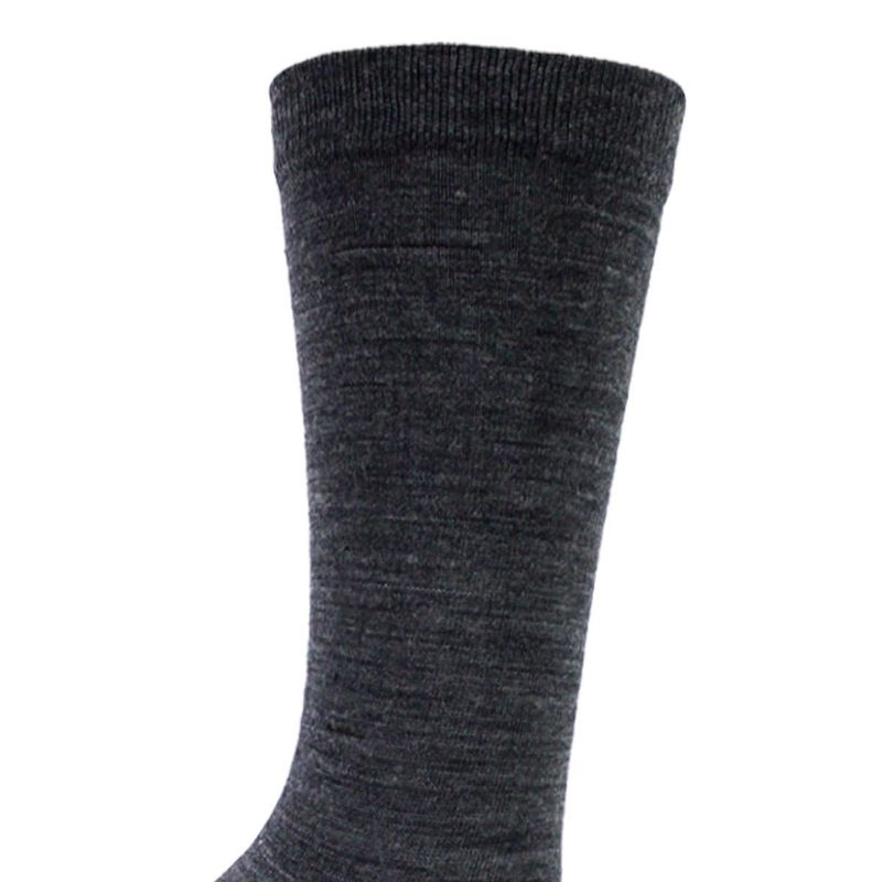 MONARCH - 2 Pares Calcetín Lana Merino Liso Gris Monarch
