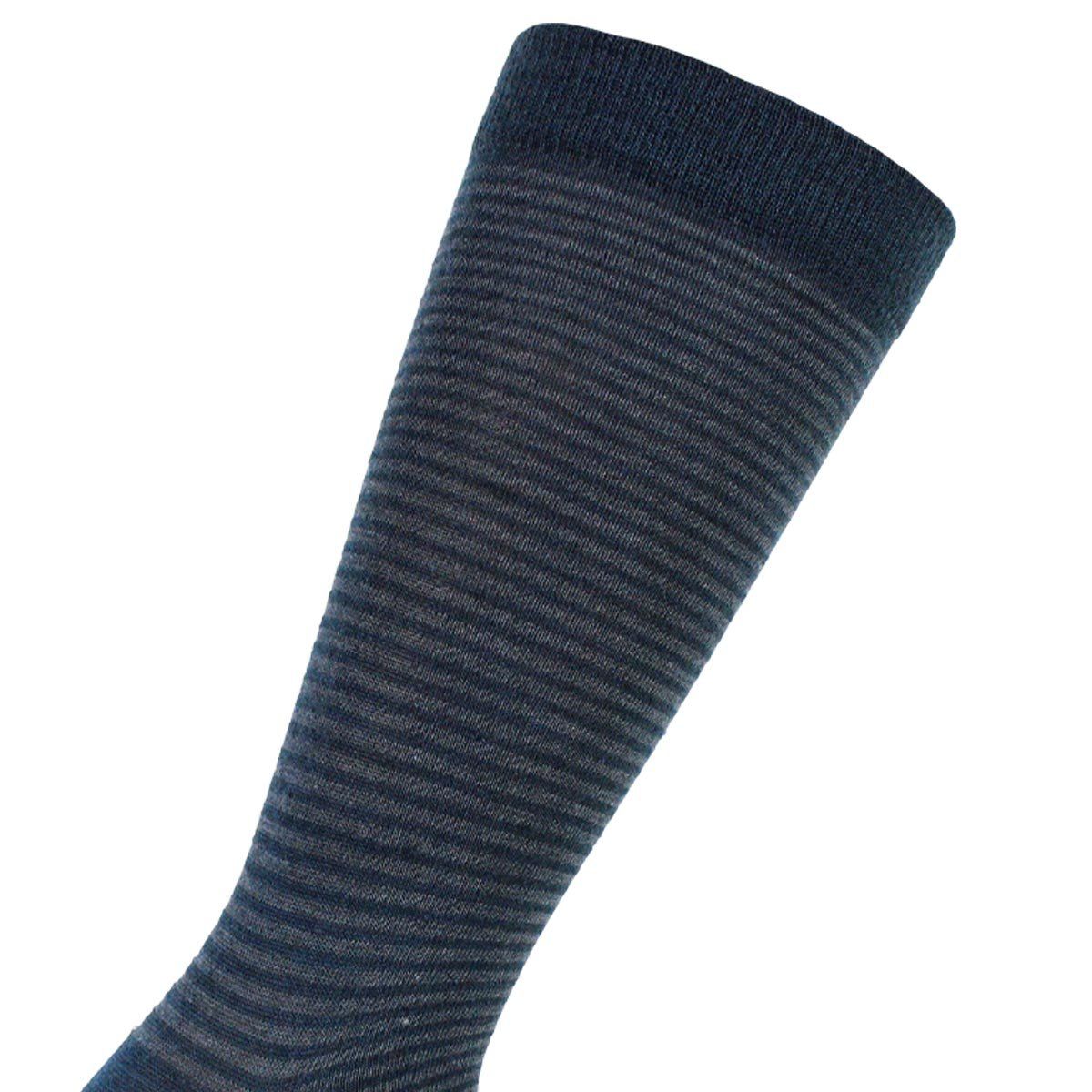 PERUGGI - Calcetín Lana Merino Rayas Azul PERUGGI