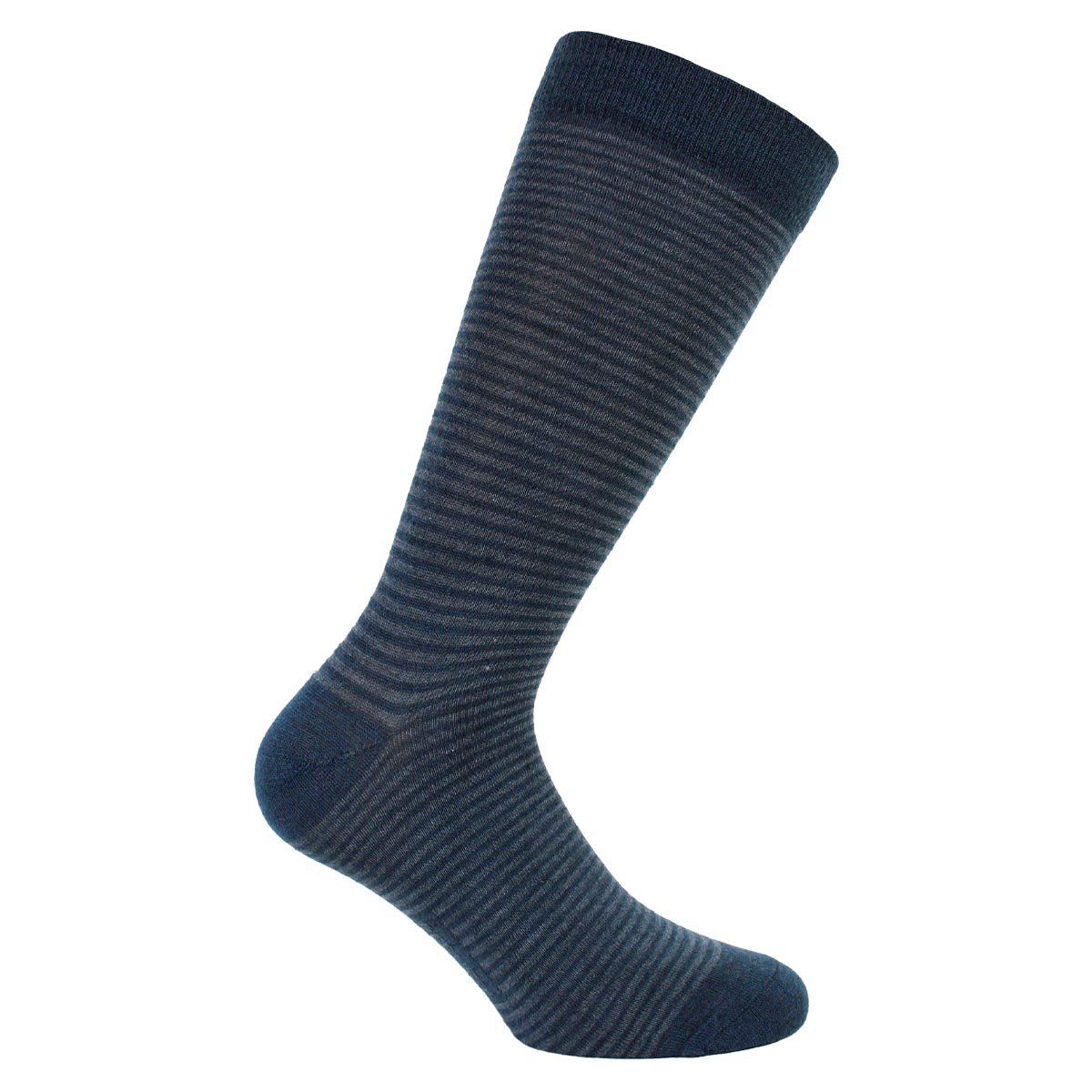 PERUGGI - Calcetín Lana Merino Rayas Azul PERUGGI