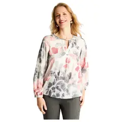 LORENZO DI PONTTI - Blusa Escote Redondo Estampada Gris