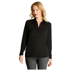 LORENZO DI PONTTI - Blusa Camisera Manga Larga Negro