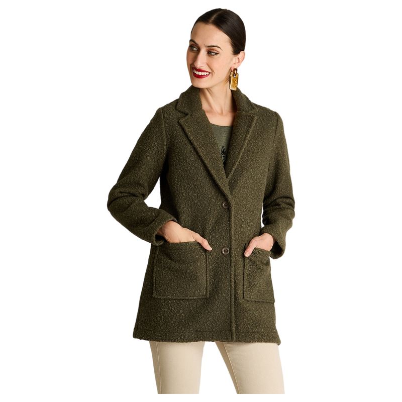 CURVI - Abrigo Boucle Manga Larga Verde