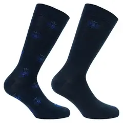 PERUGGI - 2 Pares Calcetín Bamboo Escudo Azul Marino