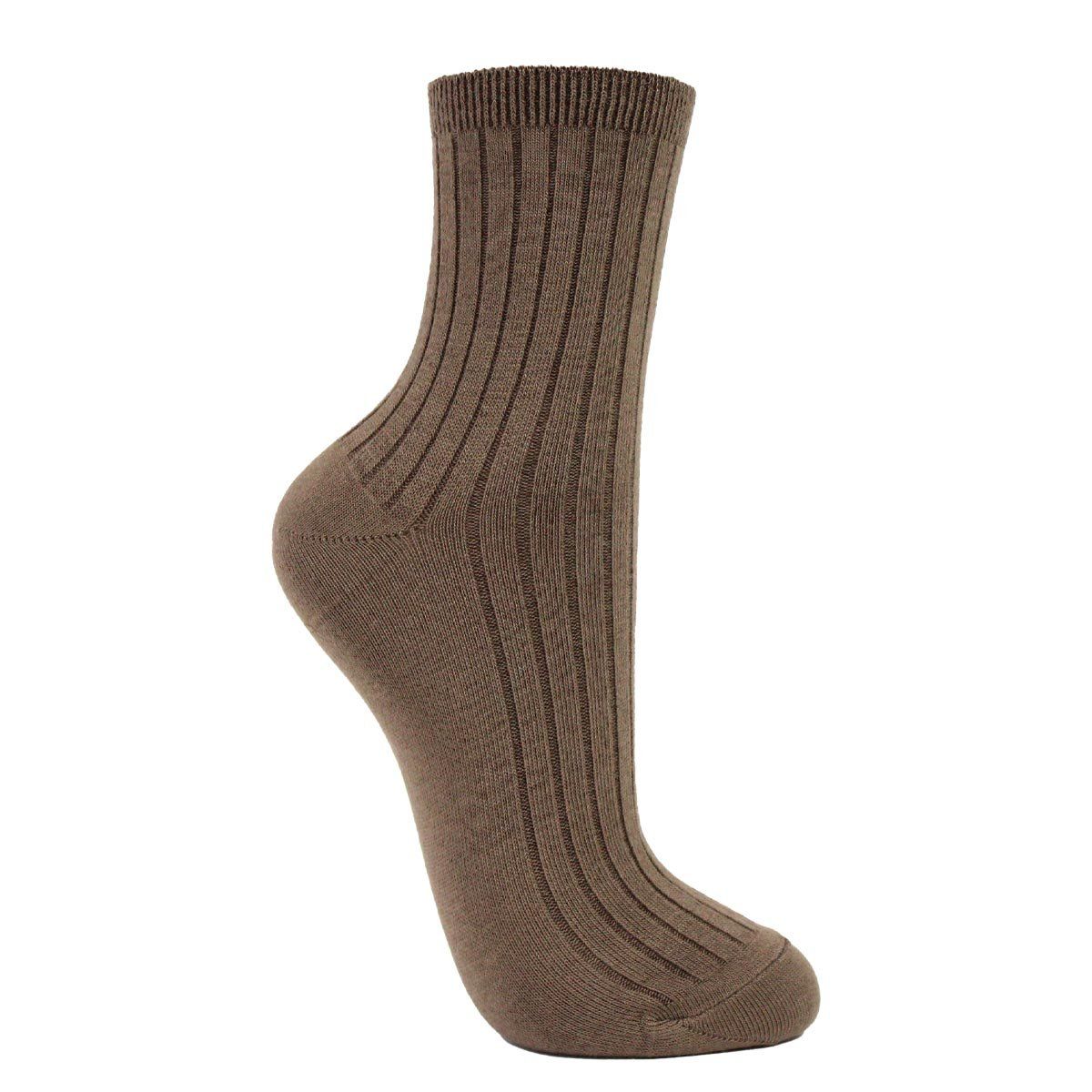 MONARCH - Calcetín Bamboo Acanalado Tostado Monarch