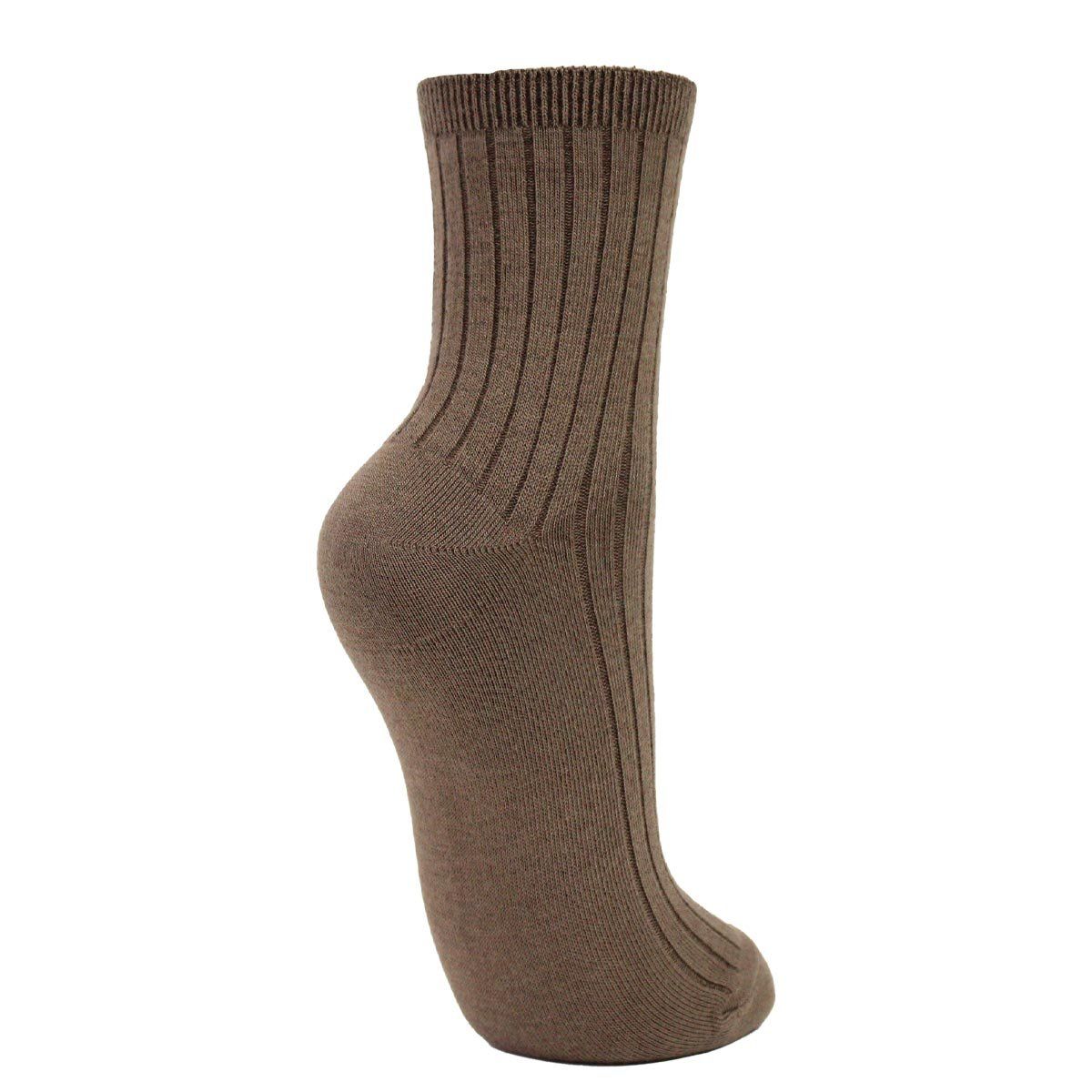 MONARCH - Calcetín Bamboo Acanalado Tostado Monarch
