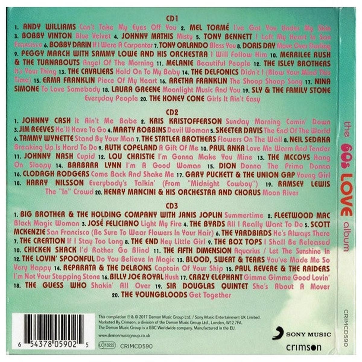 HITWAY MUSIC - THE 60S LOVE ALBUM - 60S HITS 3CD BOXSET UK - CD