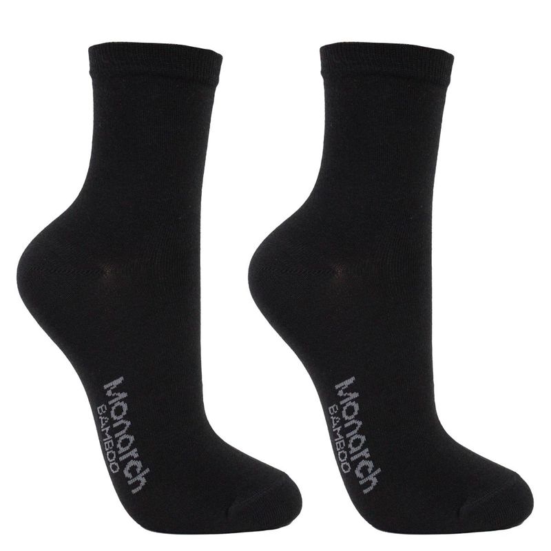 MONARCH - 2 Pares Calcetín Bamboo Basic Negro Monarch