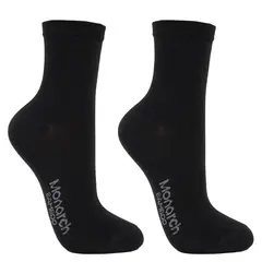 MONARCH - 2 Pares Calcetín Bamboo Basic Negro