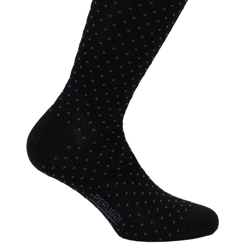 PERUGGI - 2 Pares Calcetín Hilo Diseño Negro PERUGGI