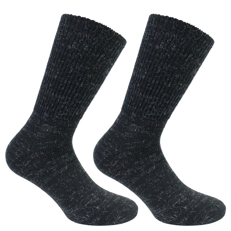 MONARCH - 2 Pares Calcetín Cashmere Puño Suave Negro Monarch