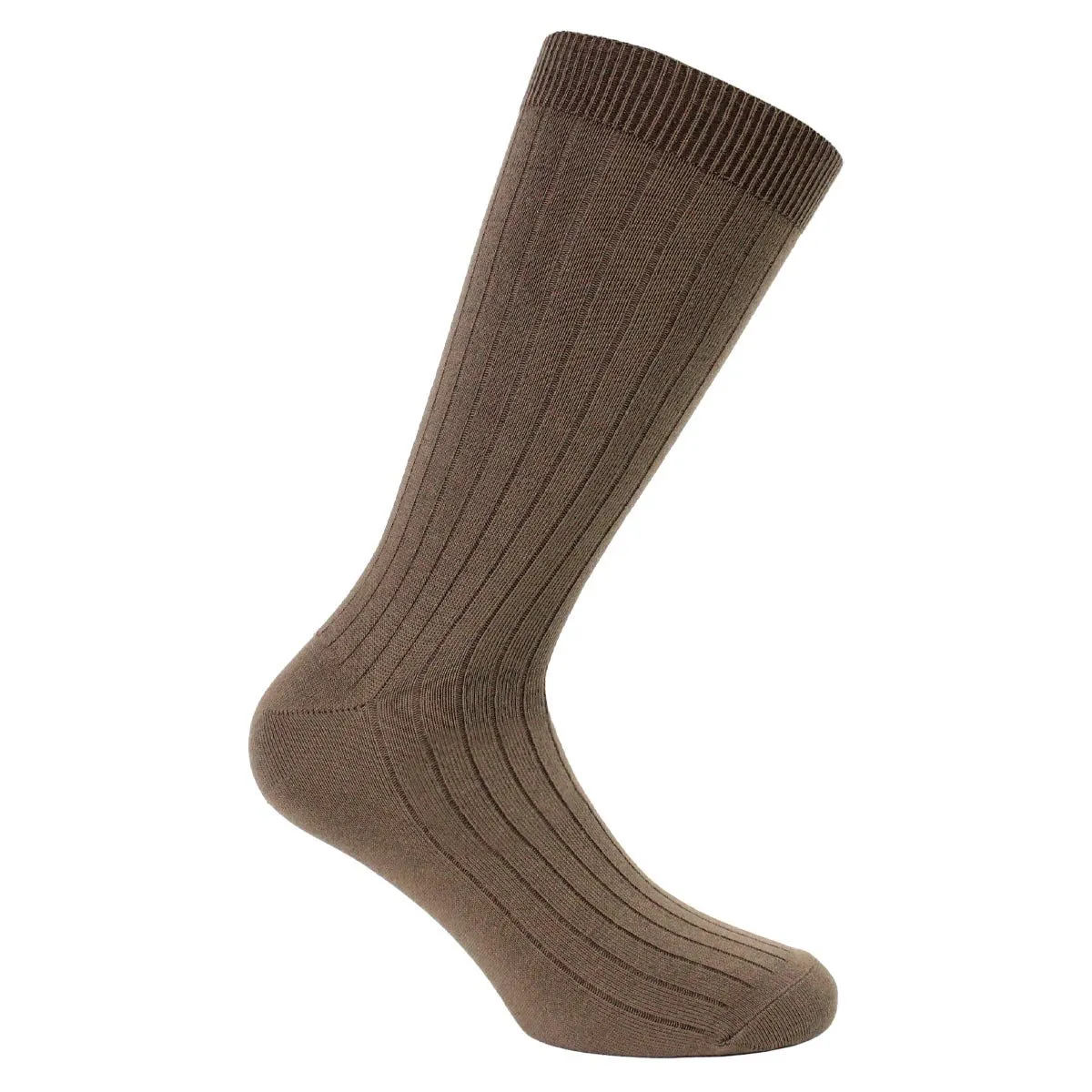 PERUGGI - Calcetín Bamboo Acanalado Largo Americano Tostado PERUGGI