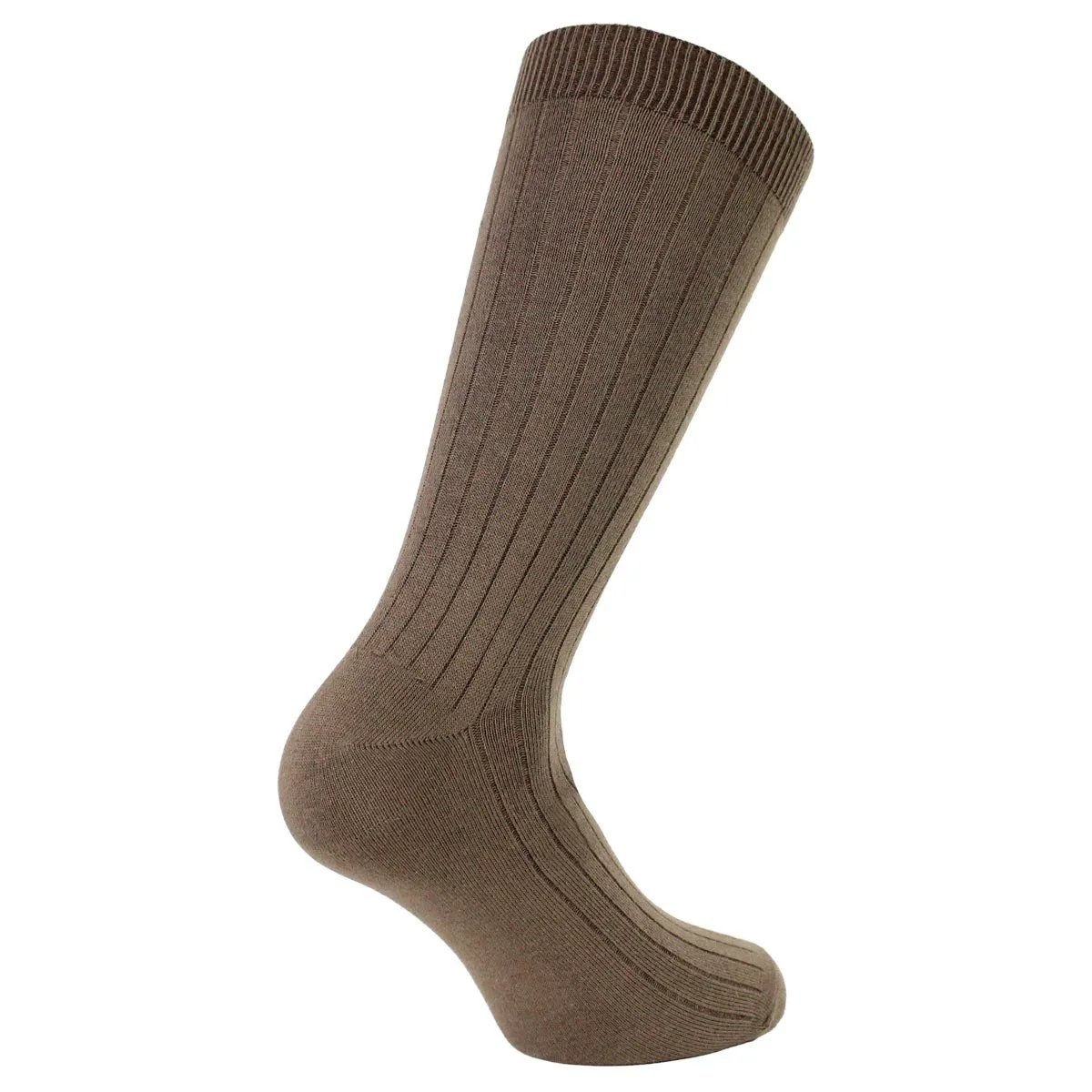 PERUGGI - Calcetín Bamboo Acanalado Largo Americano Tostado PERUGGI