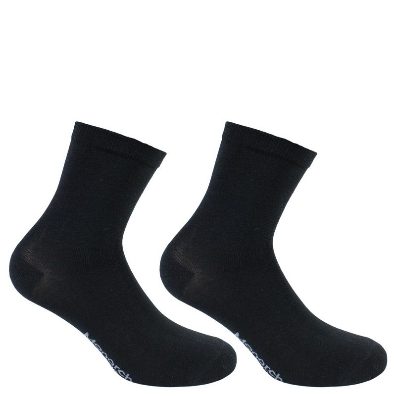 MONARCH - 2 Pares Calcetín Bamboo Basic Largo 2/4 Negro Monarch