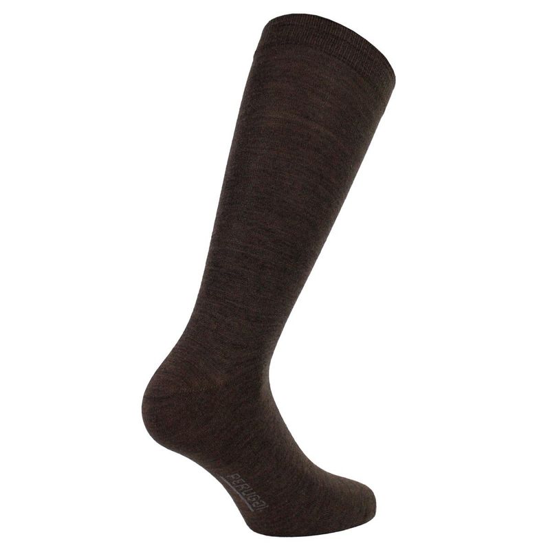 PERUGGI - Calcetín Lana Merino Liso Chocolate PERUGGI