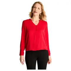 LORENZO DI PONTTI - Blusa Escote Mao 3 Botones Rojo