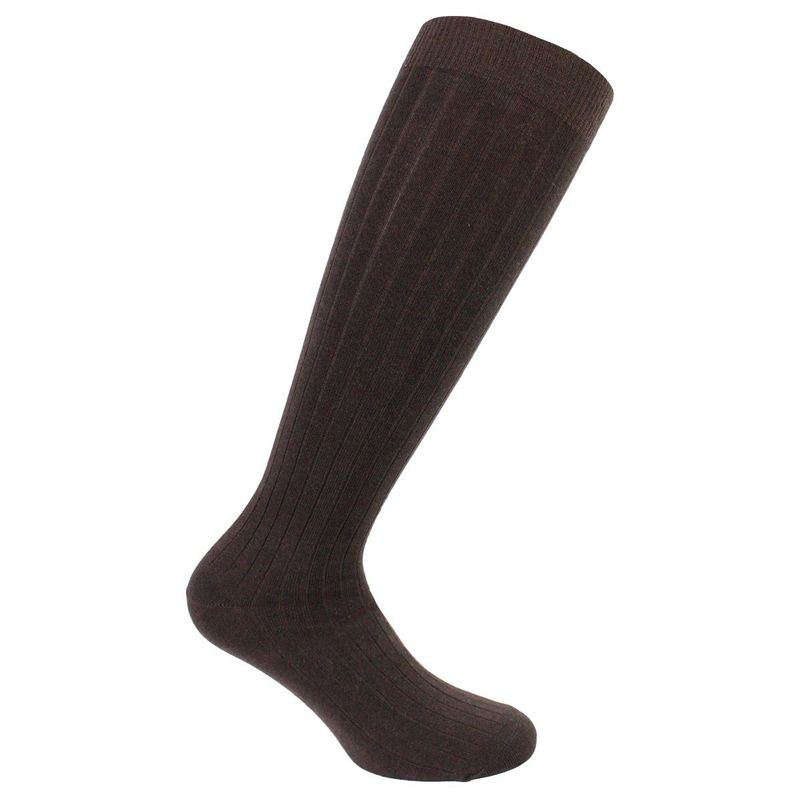 PERUGGI - Calceta Bamboo Acanalado Largo 45 Chocolate PERUGGI