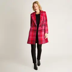 LORENZO DI PONTTI - Abrigo Largo Con Delantero Cruzado Fucsia