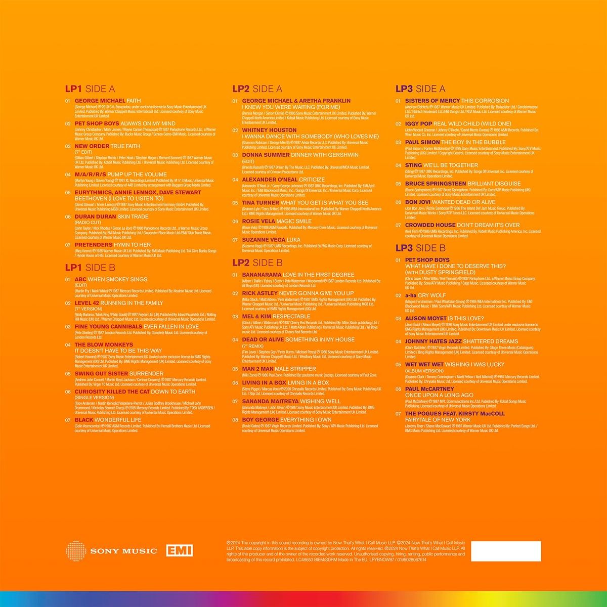 HITWAY MUSIC - NOW YEARBOOK 1987 - VARIOUS 3LP - VINILO