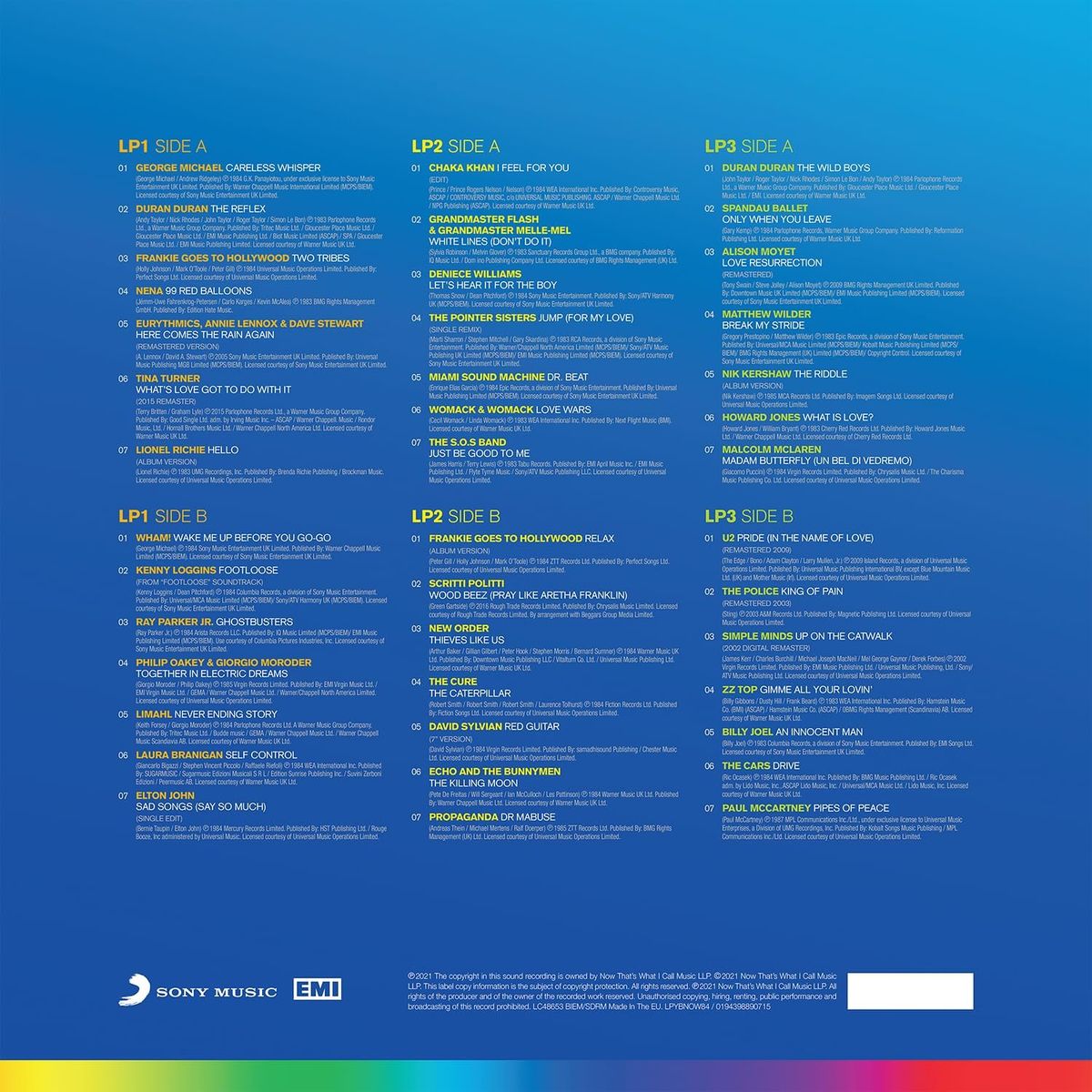 HITWAY MUSIC - NOW YEARBOOK 1984  - VARIOUS 3LP - VINILO