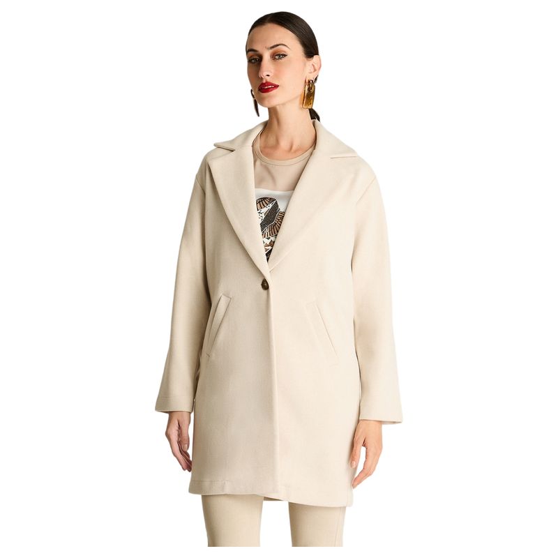 CURVI - Abrigo Basico Manga Larga Beige