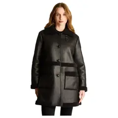CURVI - Abrigo Bonded Manga Larga Negro