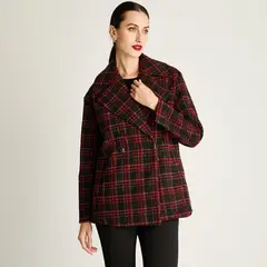 LORENZO DI PONTTI - Abrigo Ancho Manga Larga Con Botones Rojo