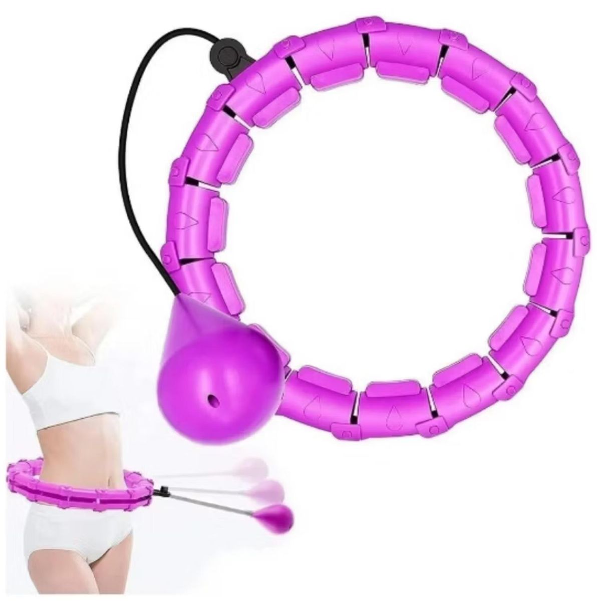 GENERICO - Aro Hula Hoop Con Peso Ajustable Fitness Abdominal