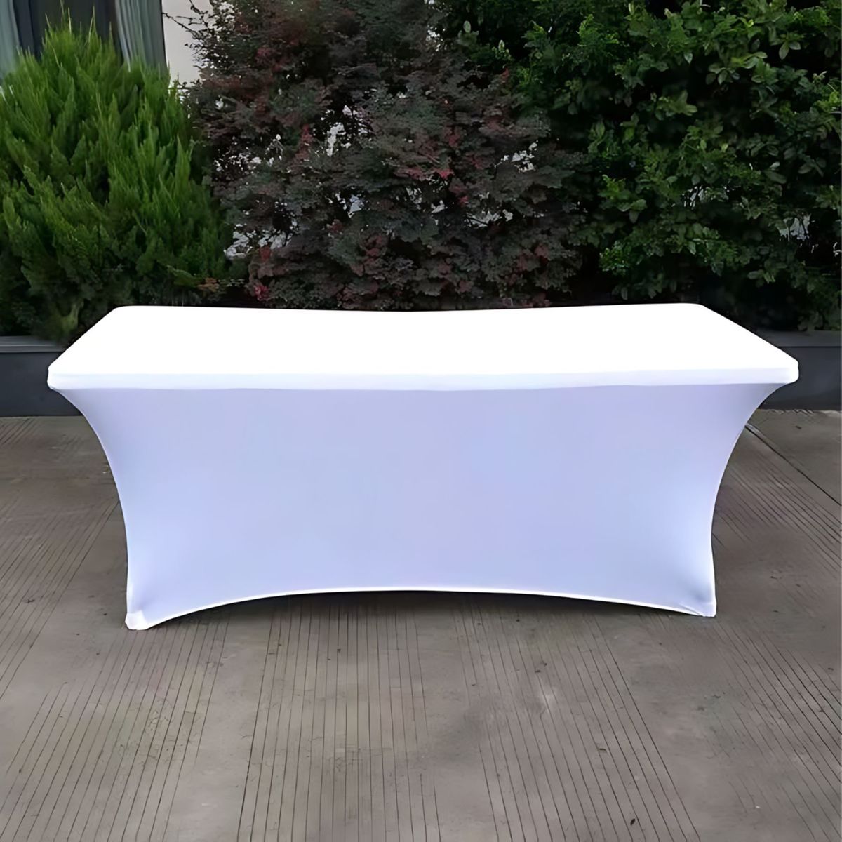 GENERICO - Funda Mantel Spandex Blanco 150cm x 75cm x 75cm