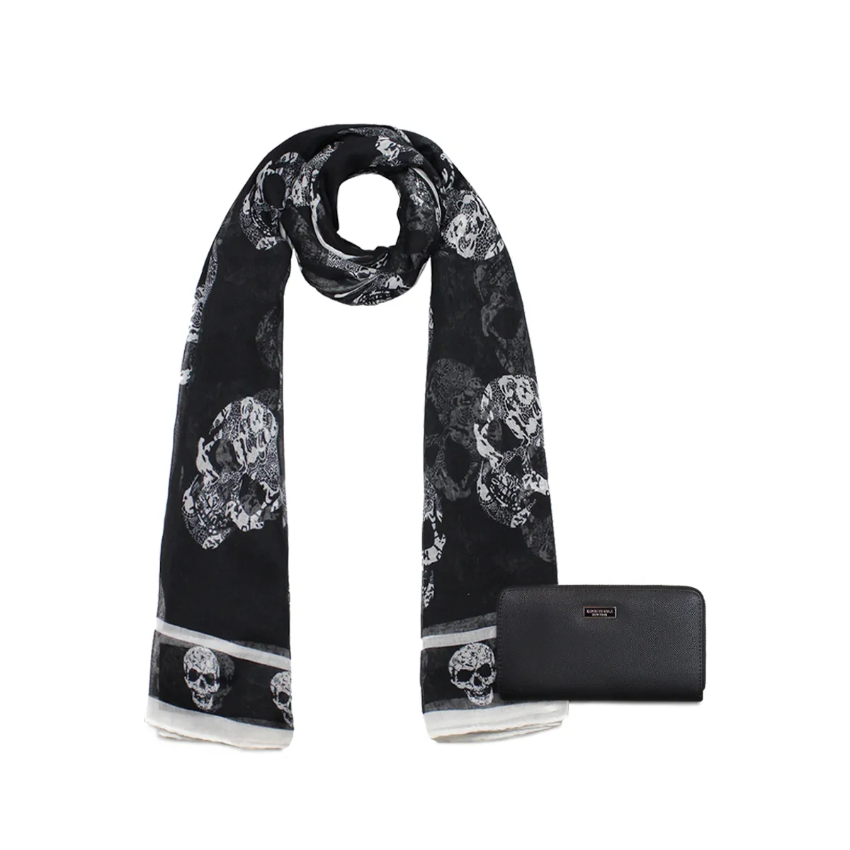 KENNETH COLE - Pack Billetera Bessie negra + Pañuelo Oni negro Kenneth Cole