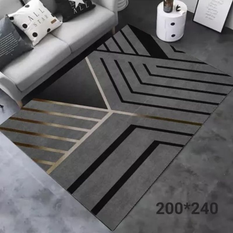 ANGELES DEL HOGAR - ALFOMBRA LISA CON DISEÑO EN 3D 200X240CM