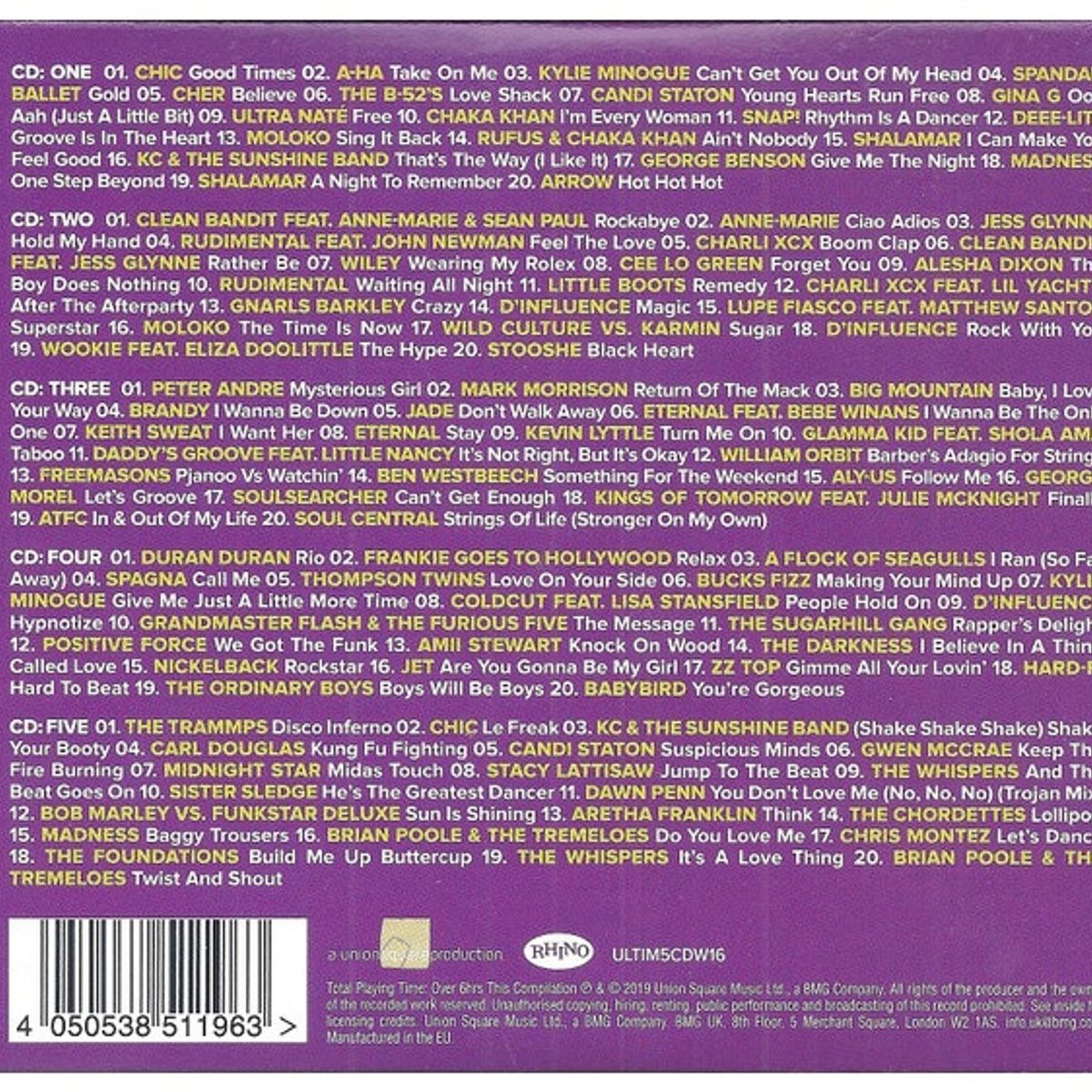 HITWAY MUSIC - GOOD TIMES THE ULTIMATE PARTY ANTHEMS 5CD BOXSET - VARIOUS