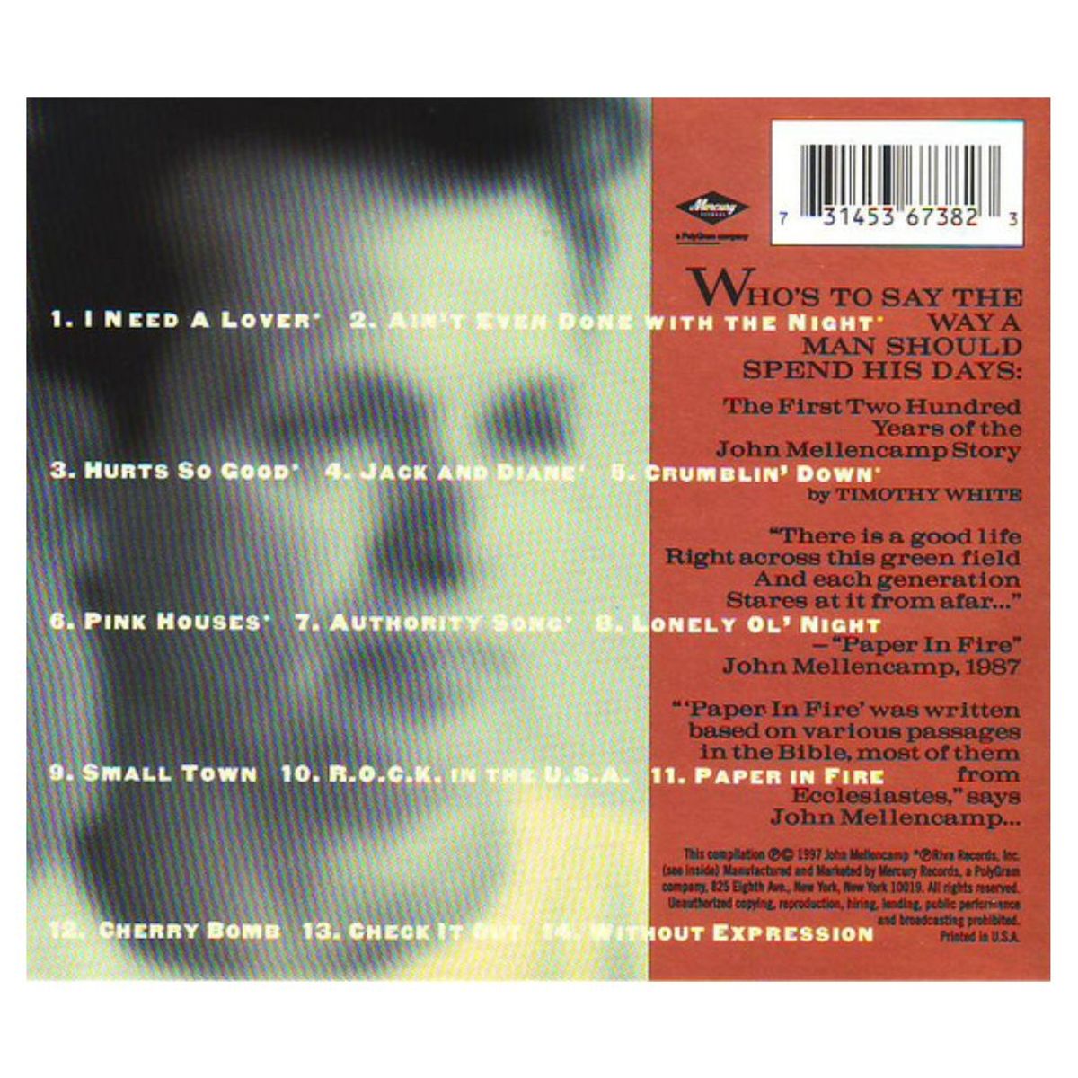 HITWAY MUSIC - JOHN MELLENCAMP - THE BEST THAT I COULD DO 1970-1988 - CD