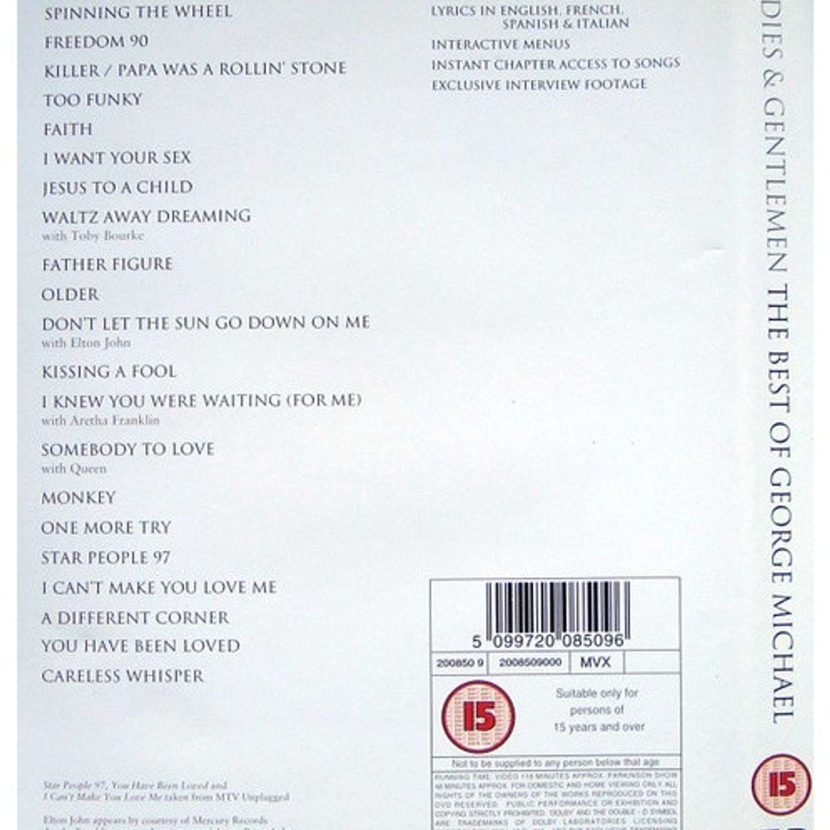 HITWAY MUSIC - GEORGE MICHAEL - LADIES AND GENTLEMEN THE BEST OF - DVD