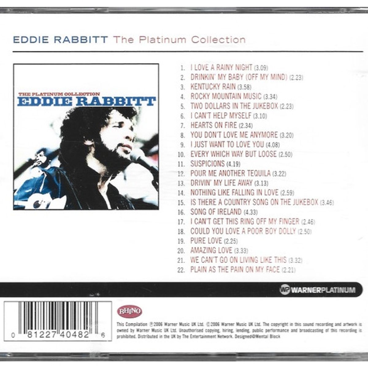 HITWAY MUSIC - EDDIE RABBITT - PLATINUM COLLECTION - CD