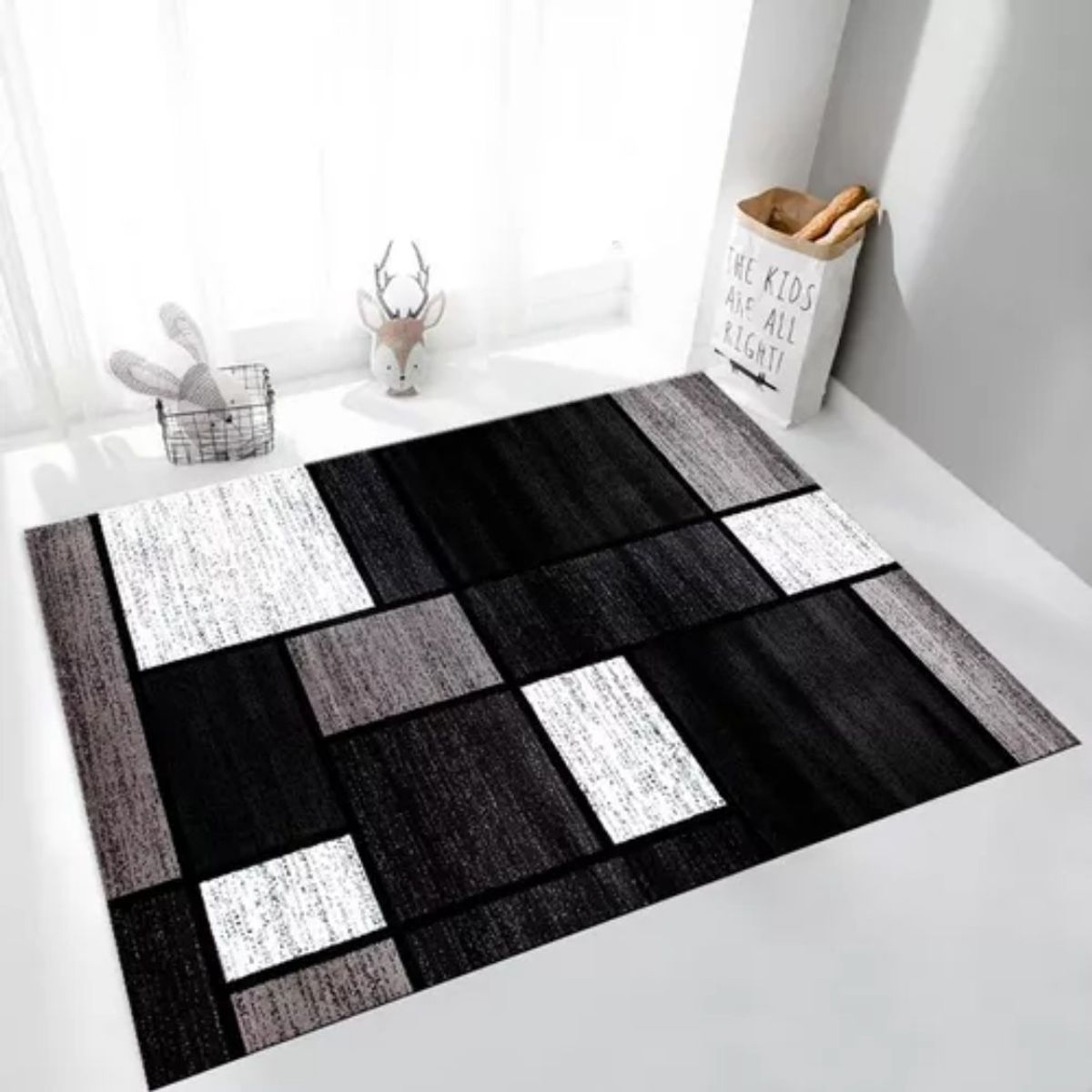 ANGELES DEL HOGAR - ALFOMBRA LISA CON DISEÑO EN 3D 200X240CM