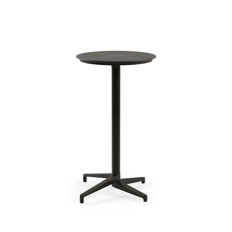ROCA NEGRA - Mesa Moon Bar 60cm Redonda Plegable Negra