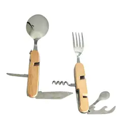 GENERICO - Set de Cubiertos Separables para Camping 7 Funciones 16373