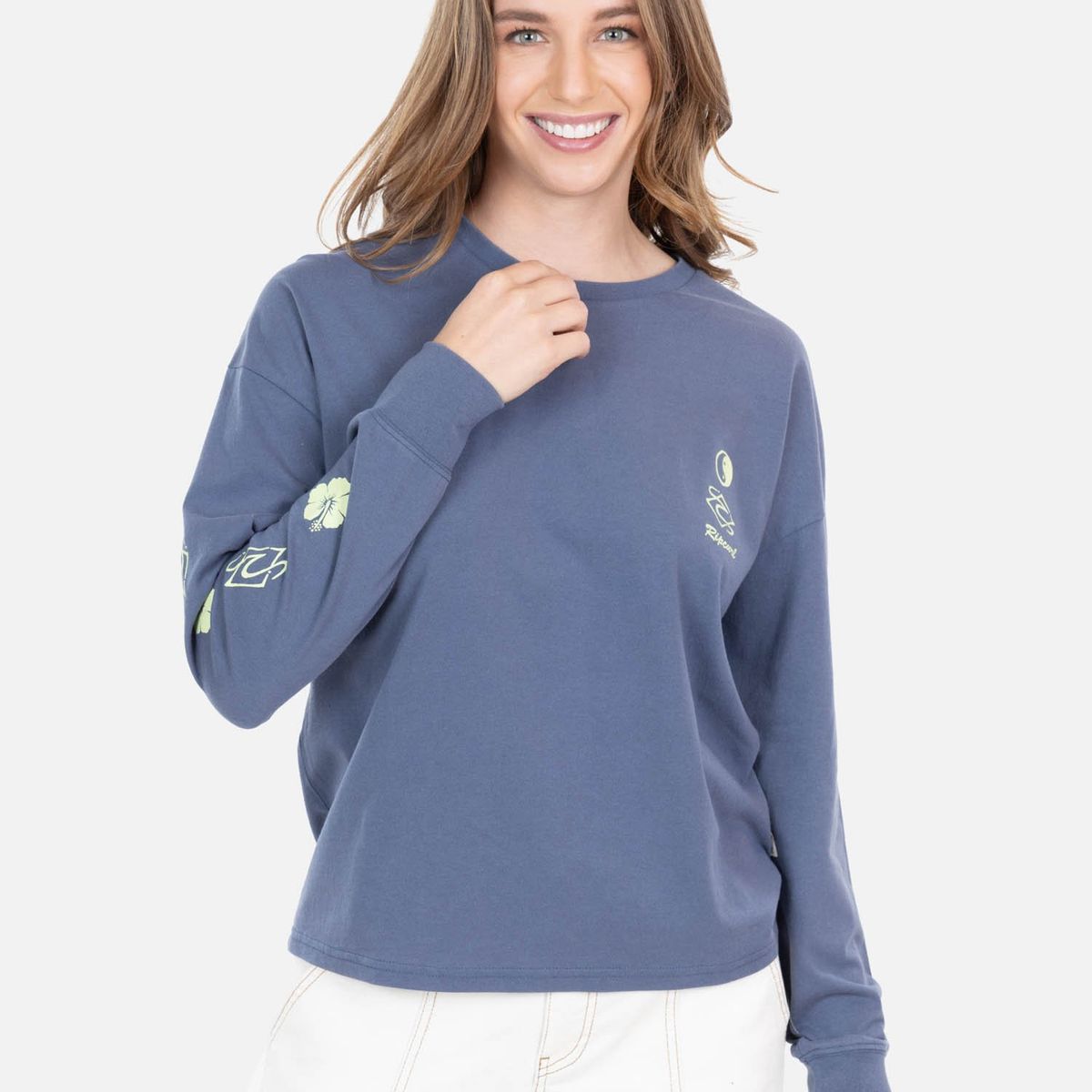 RIP CURL - Polera ML Rena Celeste Mujer Rip Curl - Celeste