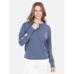 RIP CURL - Polera ML Rena Celeste Mujer - Celeste