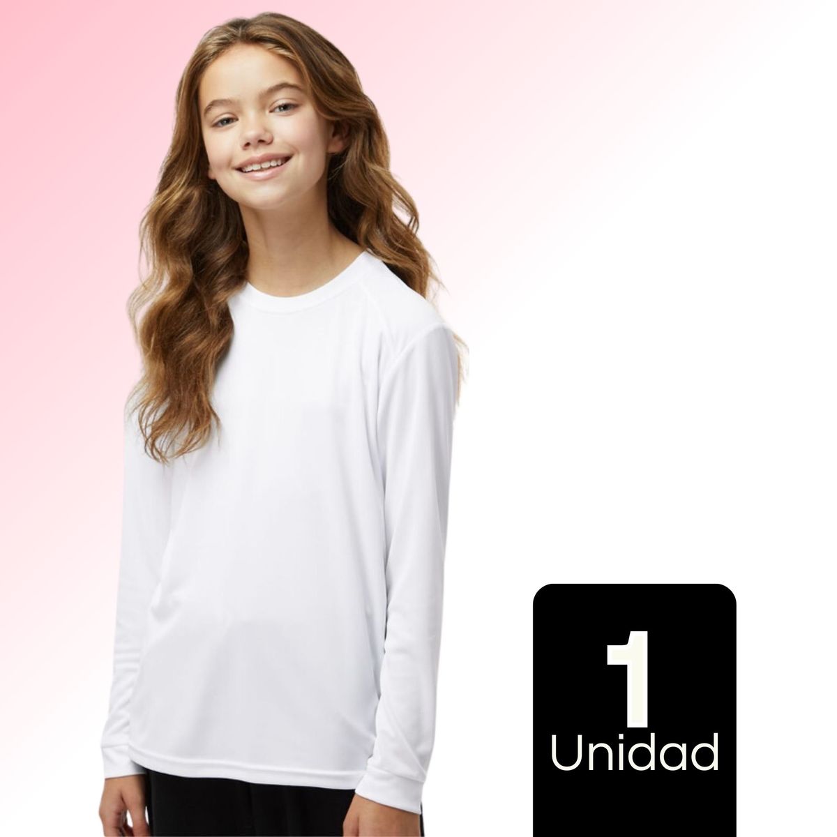 UTILISIMO - Camiseta Polar Primera Capa Polera Invierno Niña Blanco