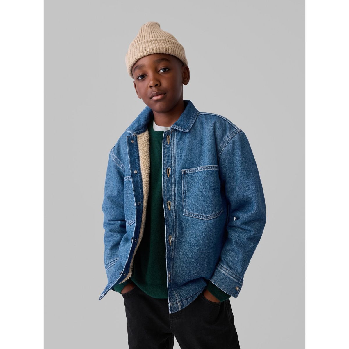 GAP - Chaqueta GAP Denim Sherpa Niño