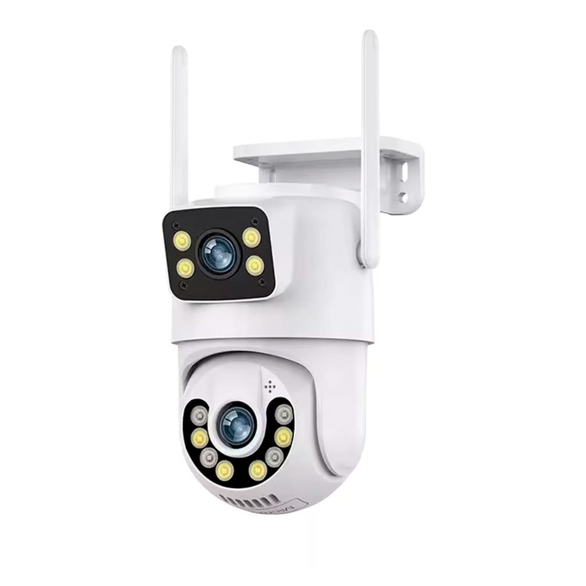 GENERICO - Camara De Seguridad WiFi Doble Lente HD VN IP66 Blanca