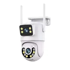 GENERICO - Camara De Seguridad WiFi Doble Lente HD VN IP66 Blanca